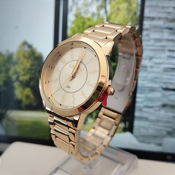Relogio feminino condor dourado CO2035NQU/4X