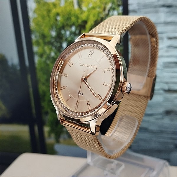 Relogio feminino Lince dourado LRGH260L36C2KX