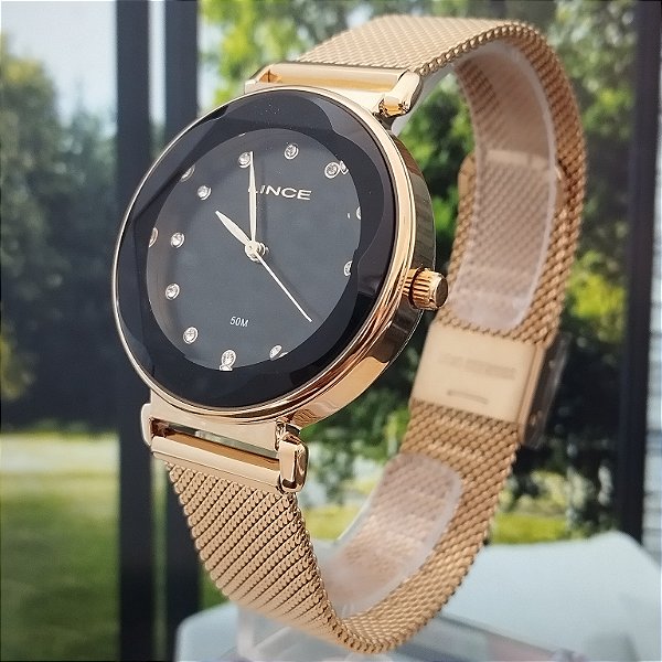 Relogio feminino Lince dourado LRG4807L34P1KX
