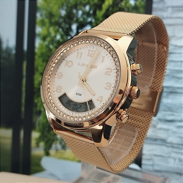 Relógio Urban Feminino Anadigi Dourado LAG4714L/S2KX