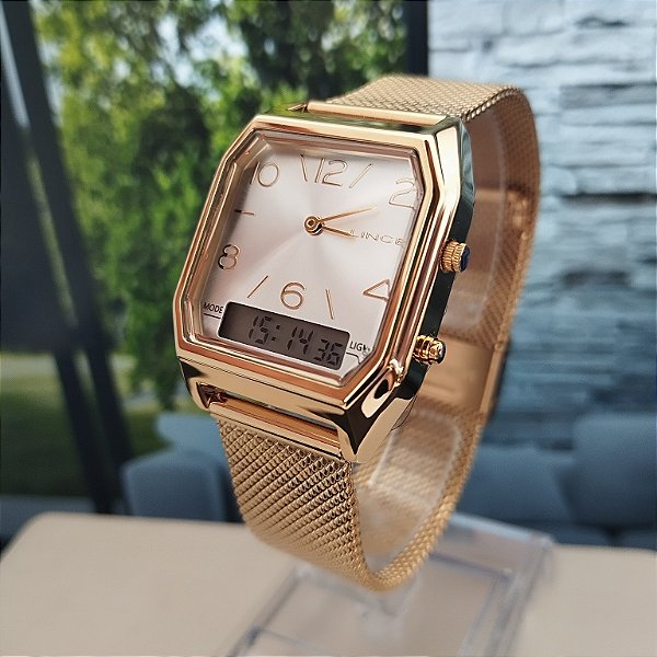 Relógio Lince Feminino Anadigi Dourado LAGH118L S2KX