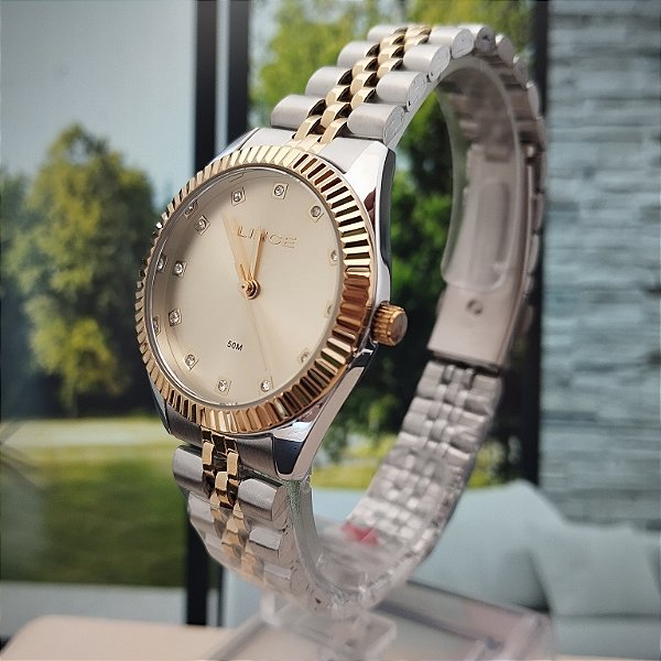 Relógio Feminino Lince Riviera Prata e Dourado LRTM058L32 C1SK
