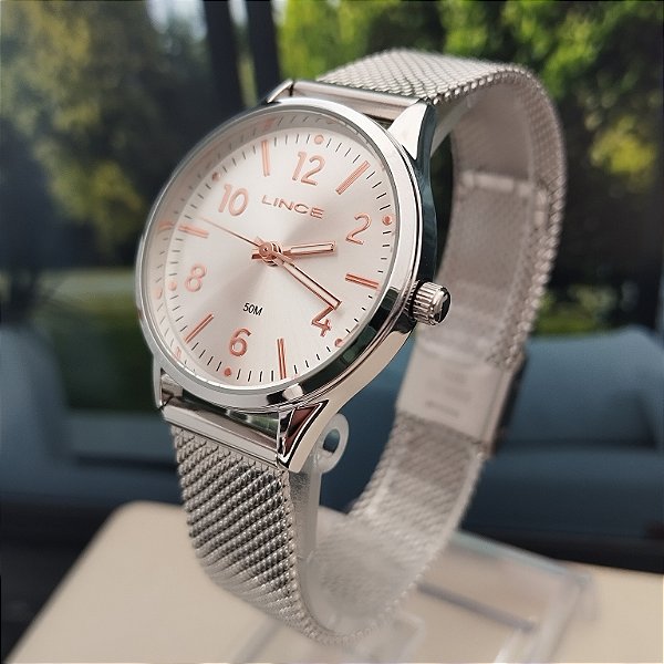 Relógio Feminino Lince Branco e Prata LRMH289L30 B2SX