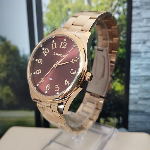 Relógio Lince Feminino Casual Dourado Dourado LRGJ177l40 N2KX
