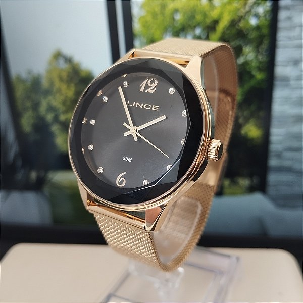 Relogio feminino Lince dourado LRG4826L40P2X