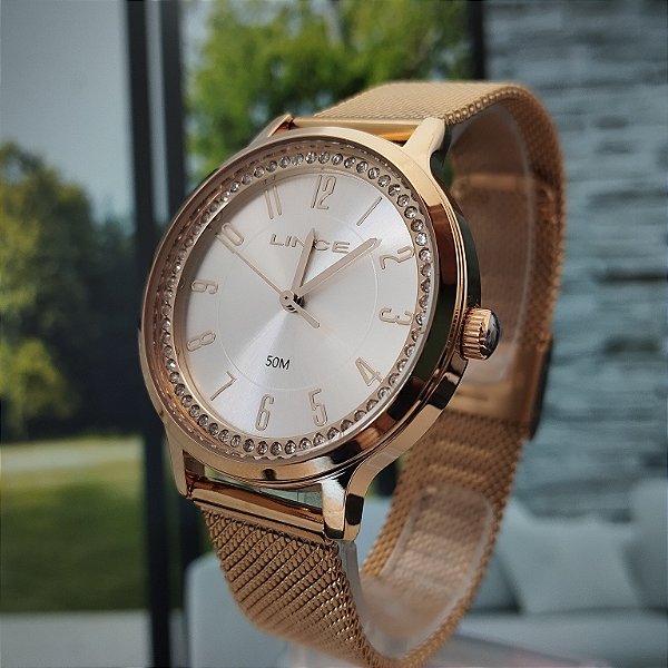Relogio feminino Lince dourado LRGH260L36S2X