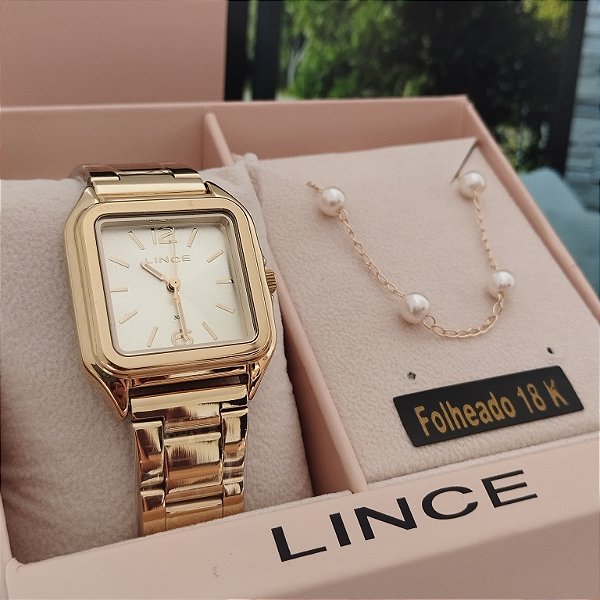 Kit Relógio Feminino Lince LQGM60L30/K0HS