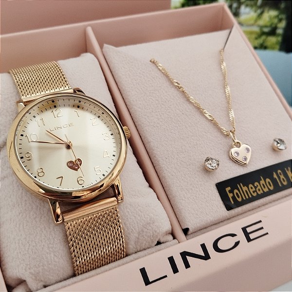 Kit Relógio Feminino Lince LRGM050L34/K0HB