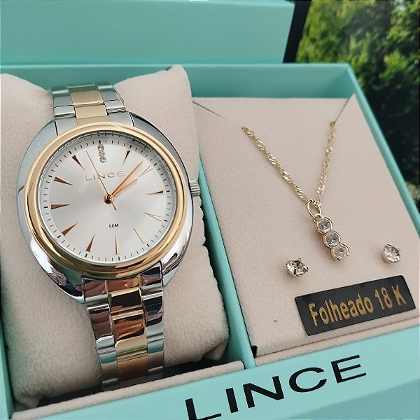 Kit Relógio Feminino Lince LRTM049L36/K0K8