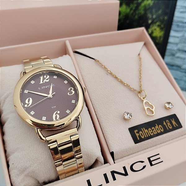 Kit Relógio Feminino Lince LRGM062L36/K0J2