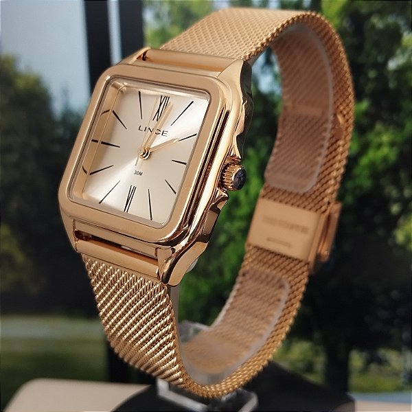 Relogio feminino Lince dourado LQGM057L30C3KX