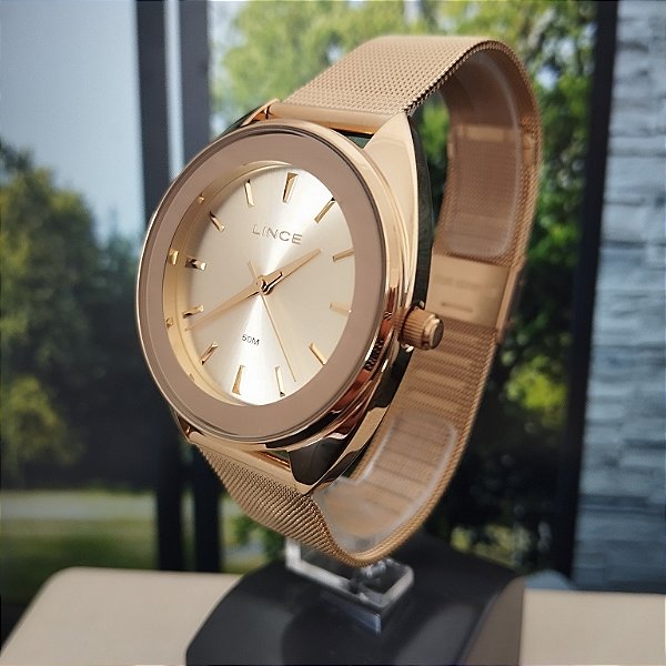 Relogio feminino Lince dourado LRGJ175L38C1KX