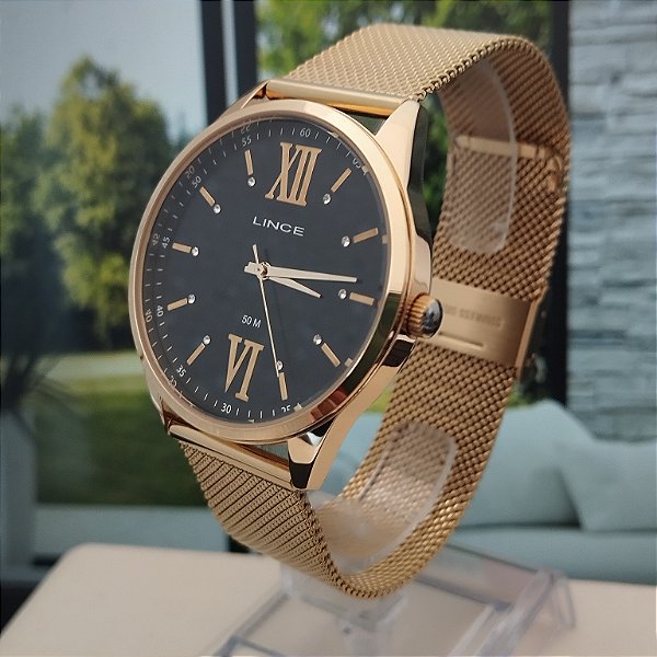 Relogio feminino Lince dourado LRGH161LP3X