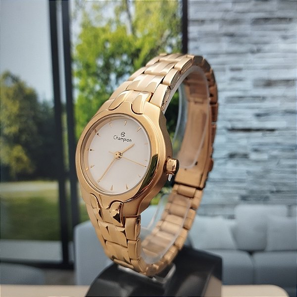 Relogio feminino Champion dourado CH25203H