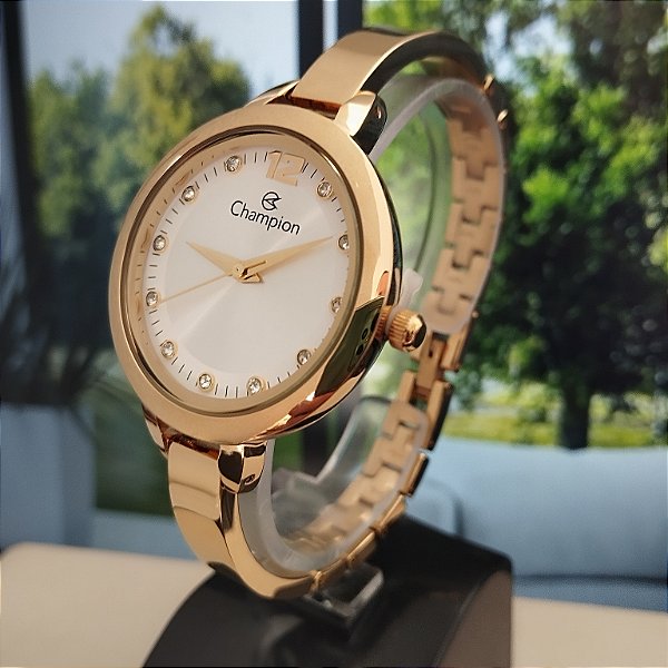 Relogio feminino Champion dourado CF25723H