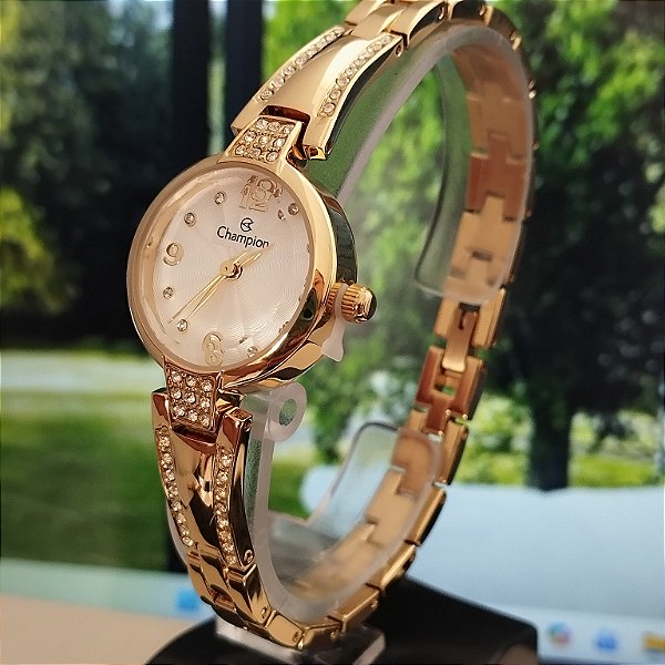 Relogio feminino Champion dourado CF24500H