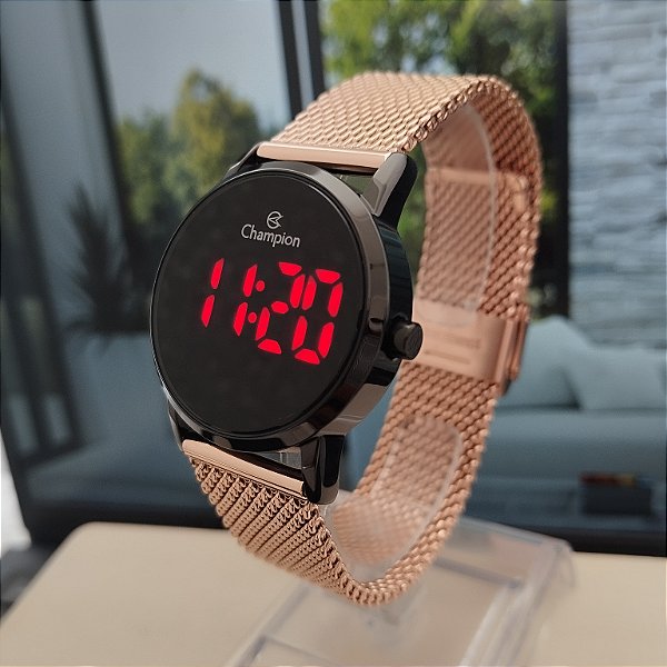 Mini Relógio Champion Digital Feminino Rosê - CH48162P