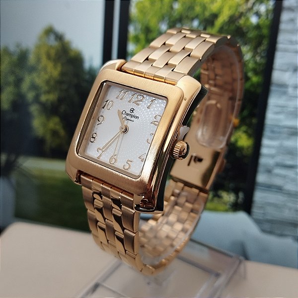 Relogio Champion feminino dourado CN26920H