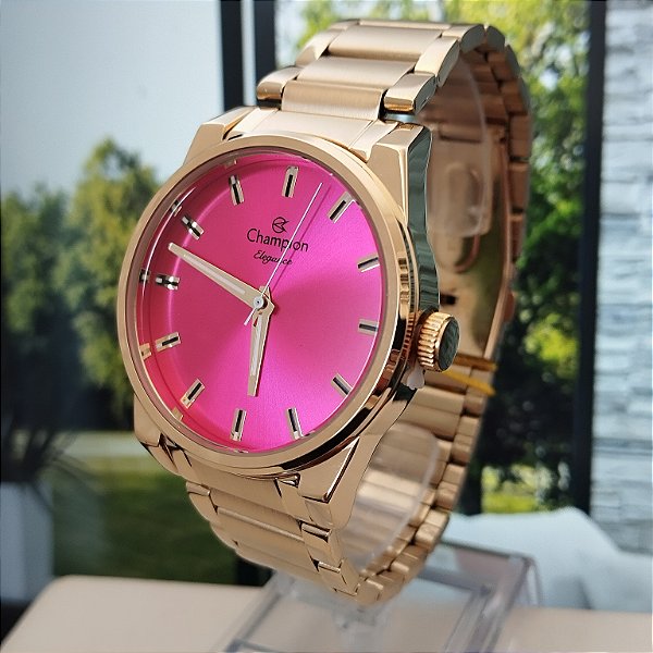 Relogio Champion feminino dourado CN27590L