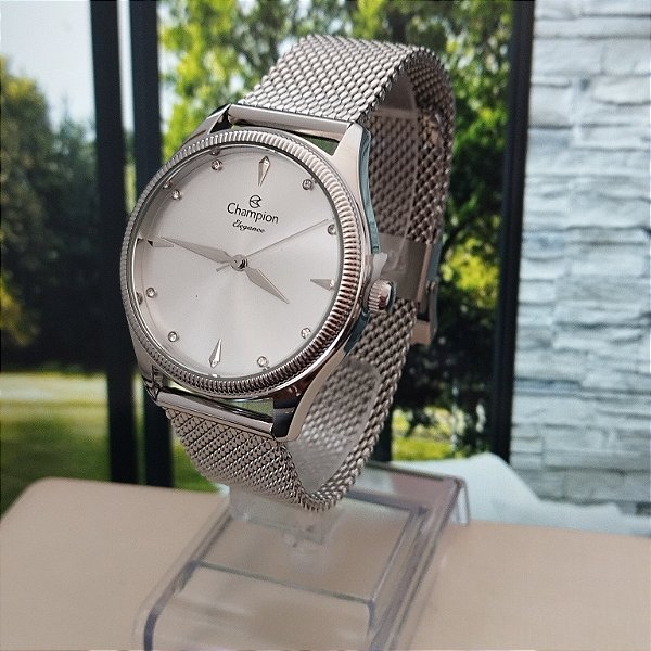 Relogio feminino Champion prata CN24379Q