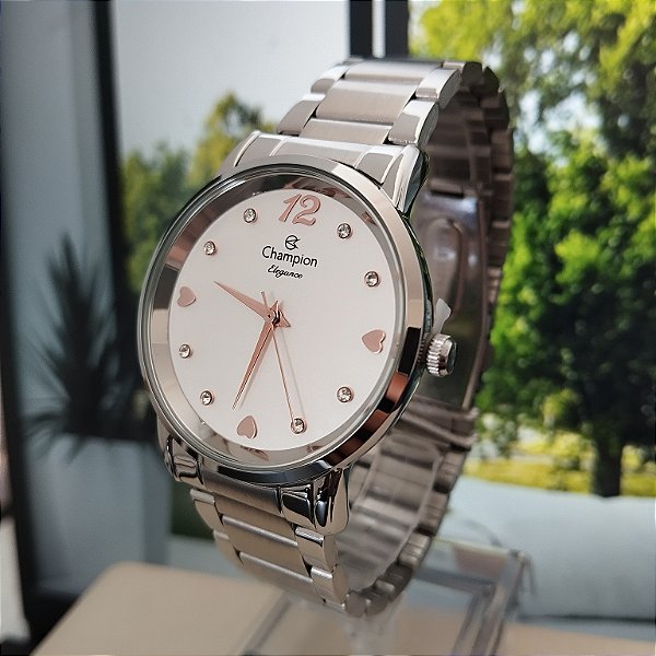 Relogio feminino Champion prata CN24066Q