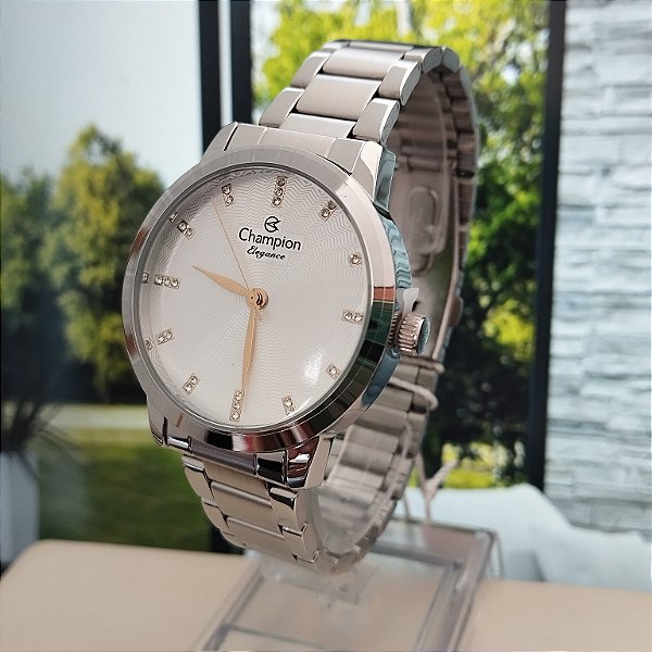 Relogio feminino Champion prata CN25261Q
