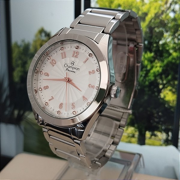 Relogio Champion feminino prata CN29409N