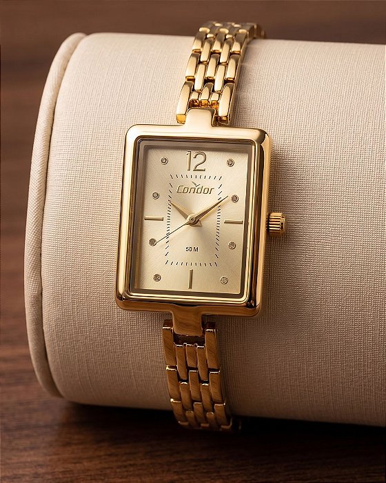 Relogio Feminino Dourado Quadrado CO2035NUQ/5X
