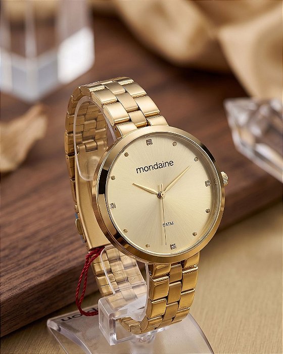 Relogio feminino Mondaine dourado 32672LPMVDE1