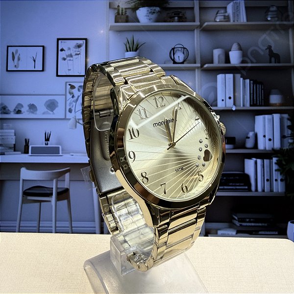 Relogio feminino Mondaine dourado 99765LPMVDE2