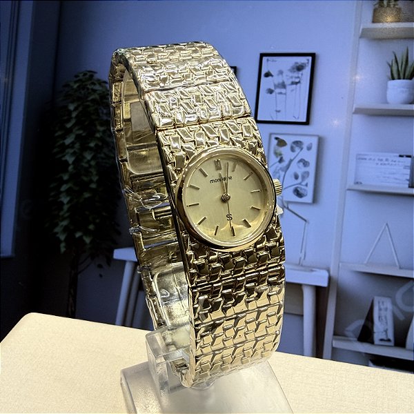 Relogio feminino Mondaine dourado 33049LPMVDM1
