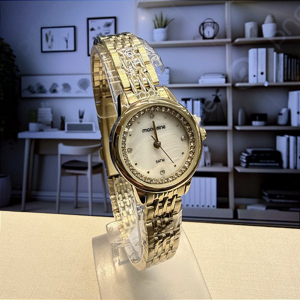 Relogio feminino Mondaine dourado 32751LPMVDE1