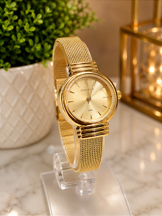 Relogio feminino Mondaine dourado 99856LPMVDE1
