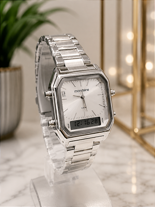 Relogio feminino Mondaine prata 32216L0MVNE3