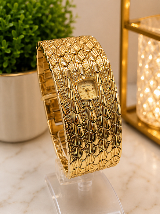 Relogio feminino Mondaine dourado - 33046LPMVDM1