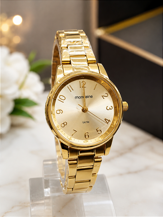 Relogio feminino Mondaine dourado 32723LPMVDE1
