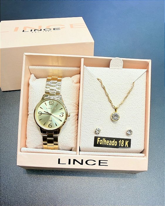 Kit Relógio Feminino Lince LRMH007L30