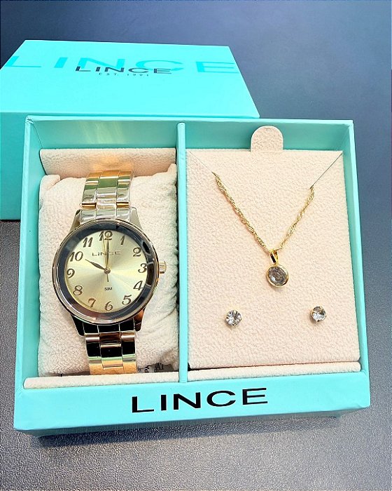 Kit Relógio Feminino Lince LRGH016L34