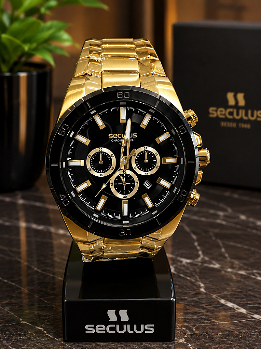 Relogio Masculino Seculus Dourado 44319GPSVHA2