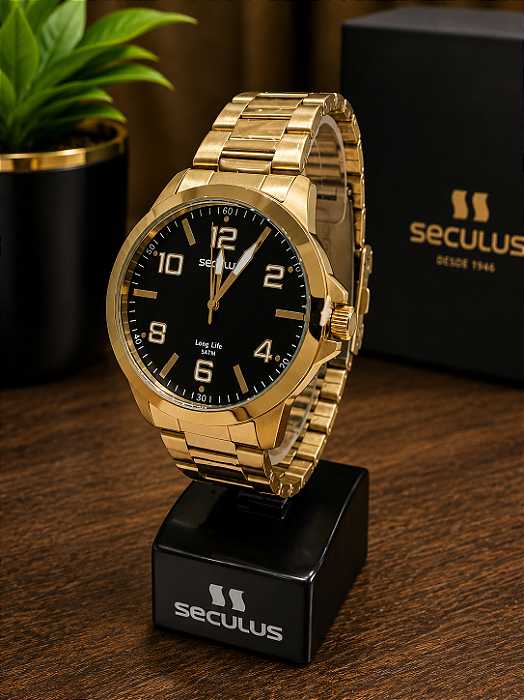 Relogio Masculino Seculus Dourado 44297GPSVDA4
