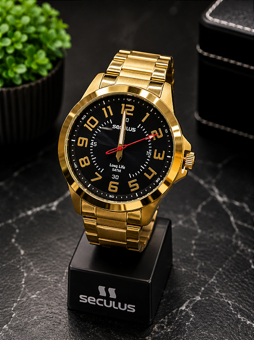 Relógio Masculino Séculos Dourado - 44296gpsvda4