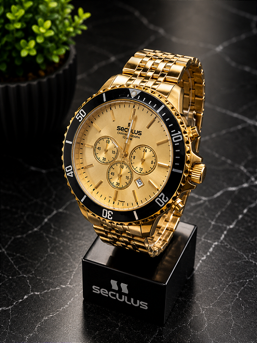 Relógio Masculino Séculos Dourado - 44163gpsvda2