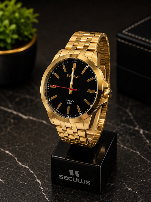 Relógio Masculino Séculos Dourado - 44295gpsvda4