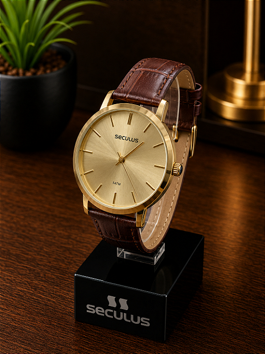 Relogio masculino de couro marron 44255GPSVDC2