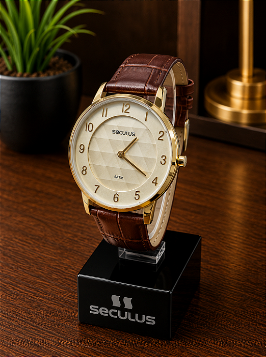 Relogio Seculos unisex couro marron 23725GPSVDC2