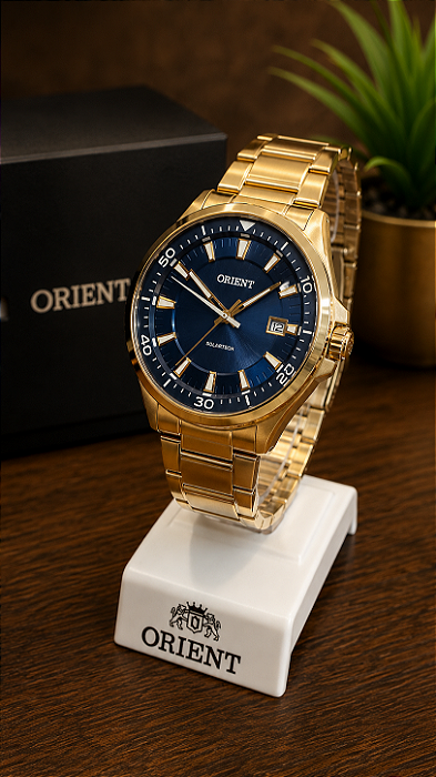 Relógio Masculino Orient Dourado - MGSS1294 (SOLAR TECH)