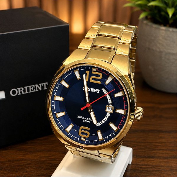 Relógio Dourado Orient Masculino - MGSS1159