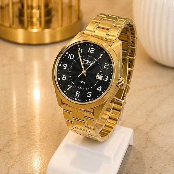 Relógio Masculino Orient Dourado - MGSS1288 (SOLAR TECH)