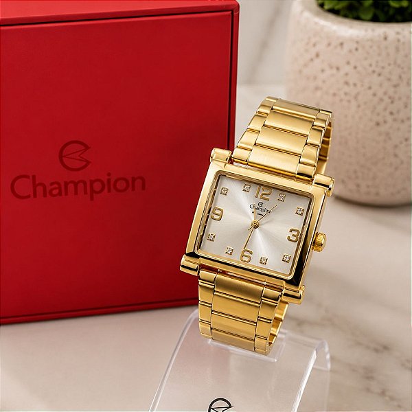 Relógio Champion Feminino Dourado Quadrado - CN26939H