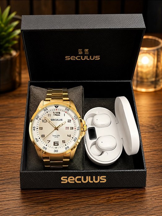Kit Relogio Masculino Seculus 20802GPSVDA1K5